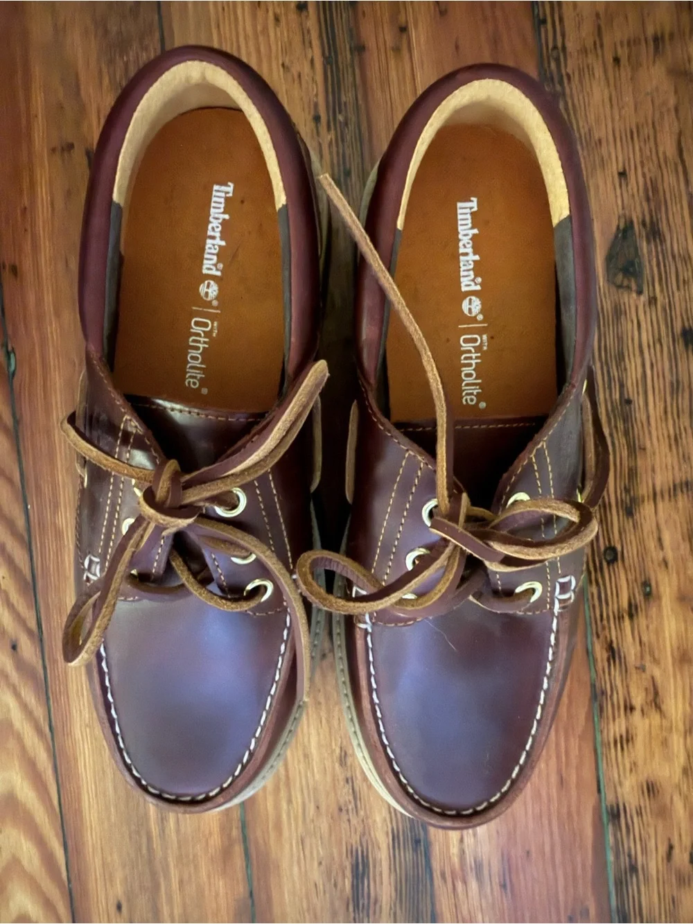 Timberland Women’s Burgundy Leather Boat Shoes - Size 8